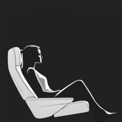 Woman in Airplane Seat