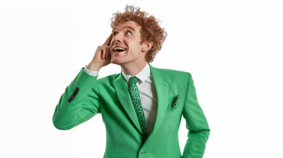 Cheesy Salesman in Green Suit