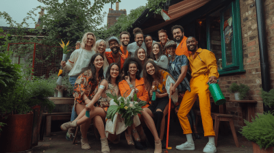 Happy Influencers in a Garden