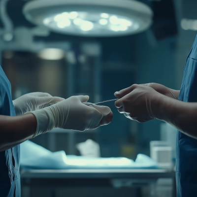 Nurse Passing Scalpel