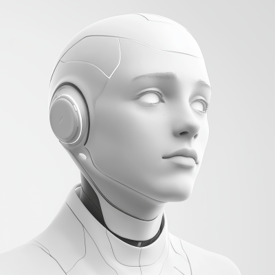 Sad Young Robot Portrait