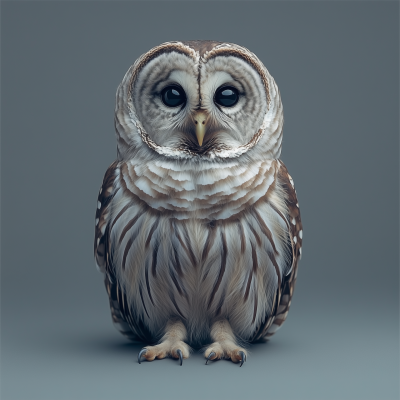 Sitting Barred Owl