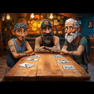 Three Men at a Bar