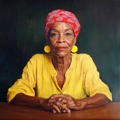 Elderly Woman in Yellow