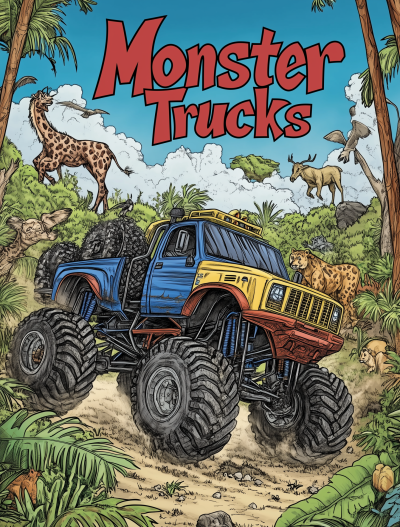 Monster Trucks Coloring Book Cover