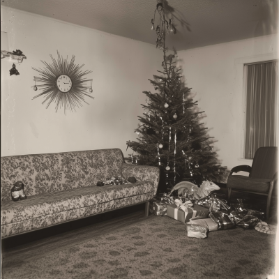Sad American Living Room at Christmas