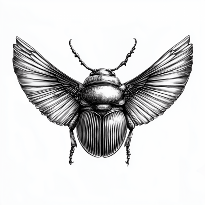 Elegant Scarab Illustration