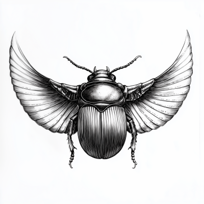 Elegant Scarab Illustration