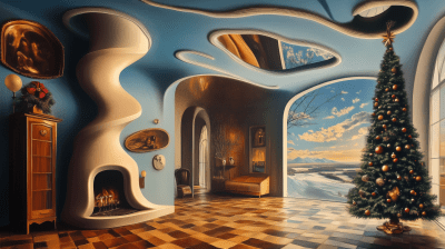 Surreal Christmas Living Room