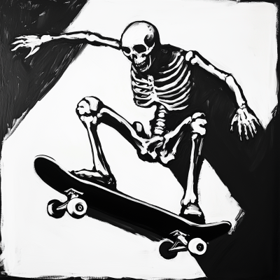 Skateboarding Skeleton