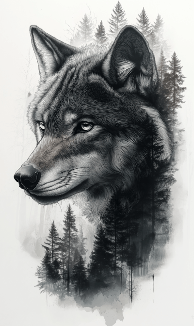 Wolf Head Silhouette