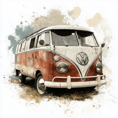 Watercolor VW Combi