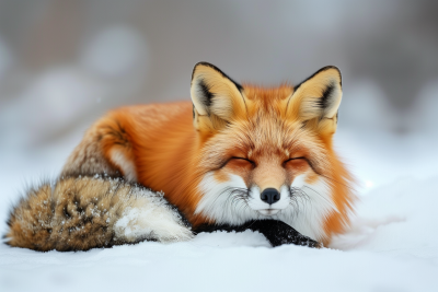 Red Fox in Winter Landscape