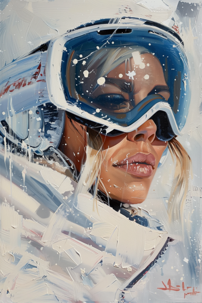Blonde Skier Close Up