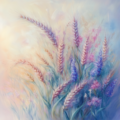 Soft Pastel Wheat and Corn Flowers