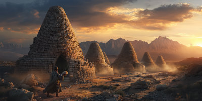 Ancient Stone Towers at Sunset