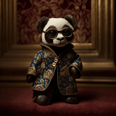 Stylish Panda in Gucci Outfit
