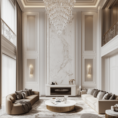 Luxurious Double Height Living Room