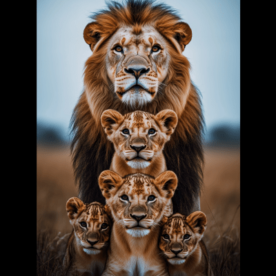 Lion Family Portrait