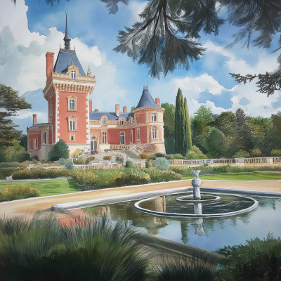 Chateau de Cremat Watercolor