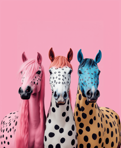 Surreal Horses in Patterns