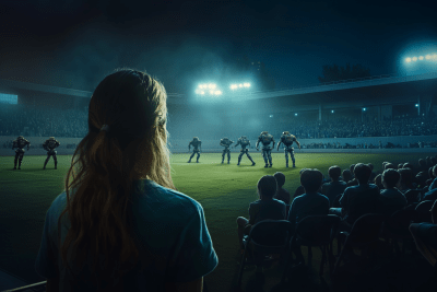 Teenager at Robot Soccer Match