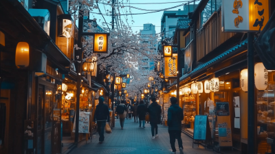 Evening in a Traditional Japanese Street