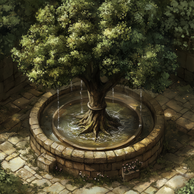 Oak Tree in Fountain