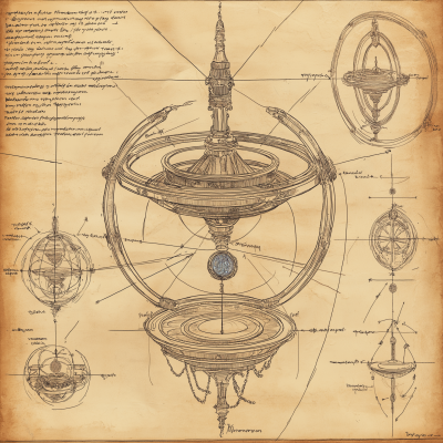 Intricate Mechanical Device Schematic