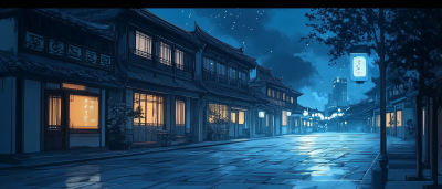 Blue Night Ambiance Chinese Architecture