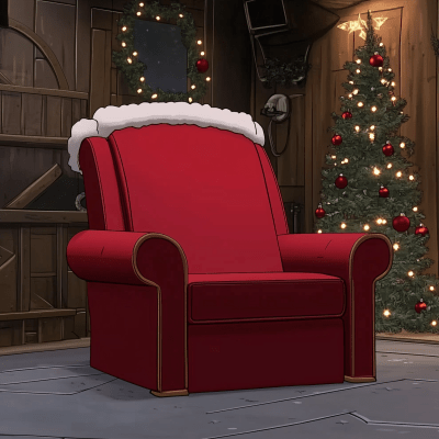 Santa Claus Chair in Animated Style