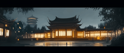 Night Ambiance of a Chinese Temple