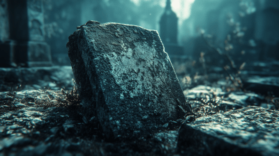 Gloomy Cemetery Headstone