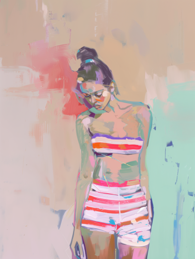 Abstract Woman in Pastel Colors