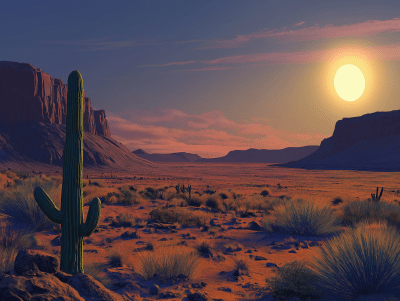 Futuristic Arizona Desert at Dawn