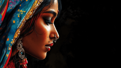 Indian Woman Portrait Graffiti