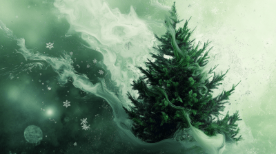 Dynamic Growth of Abstract Pine Tree