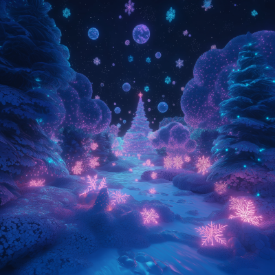 Neon Winter Landscape