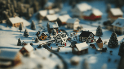 Christmas Village in Snow