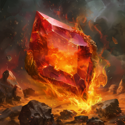 Fiery Ruby in Volcano