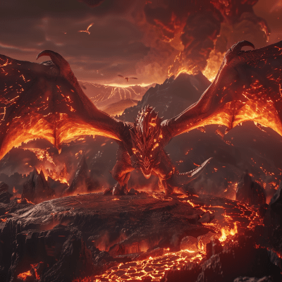 Giant Red Fire Drawing