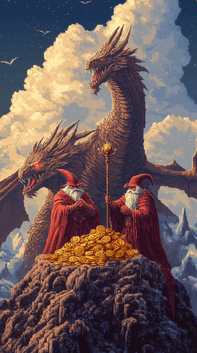 Wizards Defeating Dragon