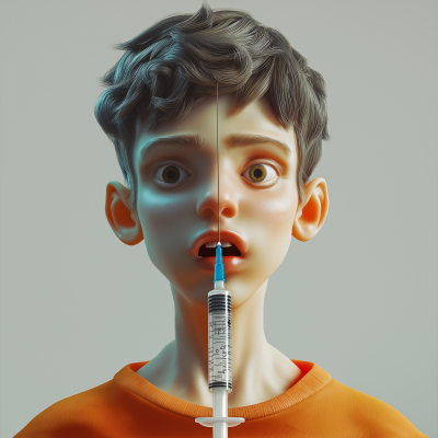 Teenager Injection Caricature