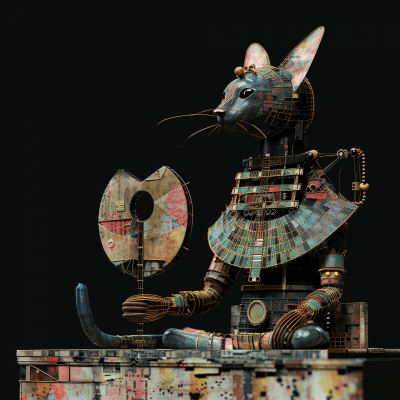 Ancient Egyptian Cat Musician