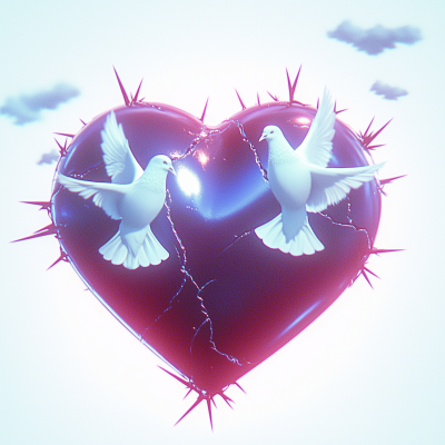 Thorned Heart with Doves