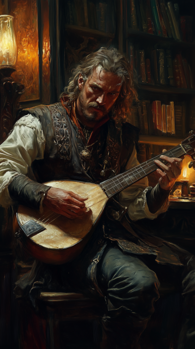 Medieval Bard in Fantasy Setting