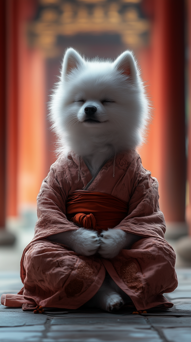 Pomeranian Monk Meditation