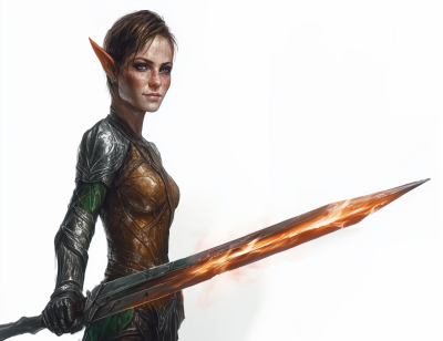 Elven Warrior In Flames