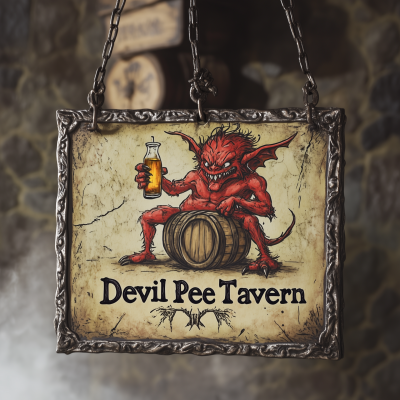 Devil Pee Tavern Sign