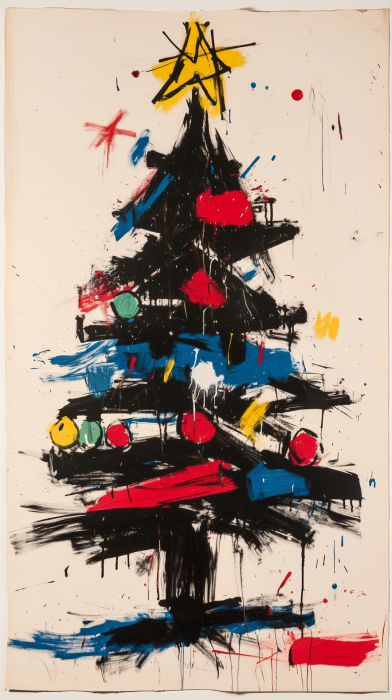 Basquiat Style Christmas Tree